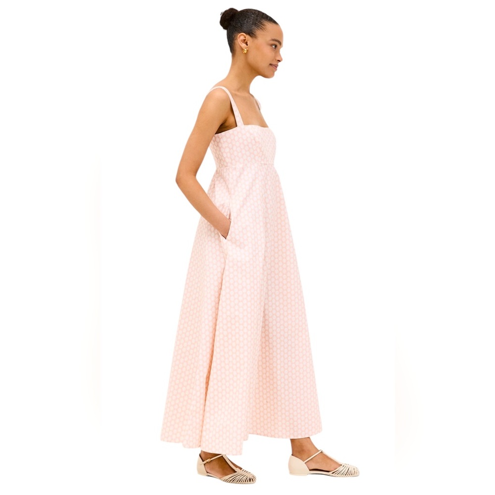 Hill House Pink Sleeveless Square Neck Midi Dress